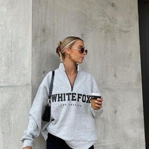 White Fox Quarter Zip Pullover